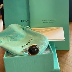 Elsa Peretti® Cabochon Ring in Sterling Silver with Black Nephrite Jade